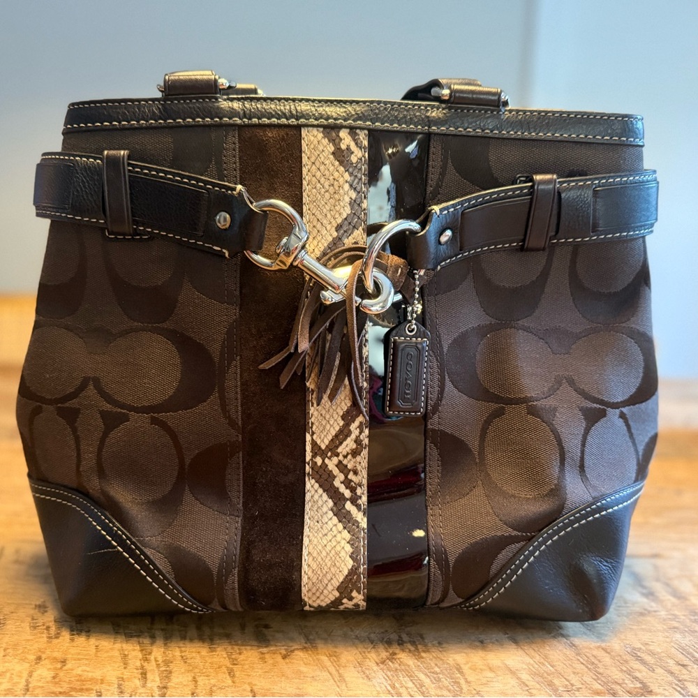 Coach Hampton Signature Python